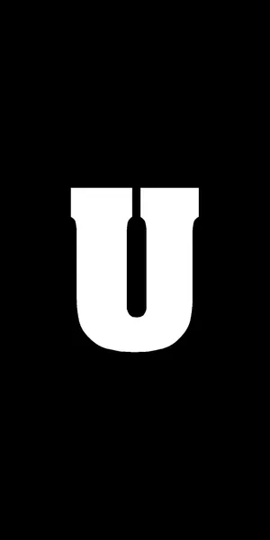 White Letter U Name Black Wallpaper