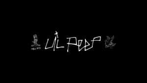 White Lil Peep Logo On Black Background Wallpaper