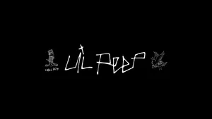 White Lil Peep Logo On Black Background Wallpaper