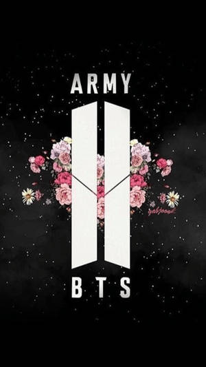 White Logo Bts Army Girl Wallpaper