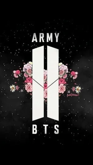 White Logo Bts Army Girl Wallpaper
