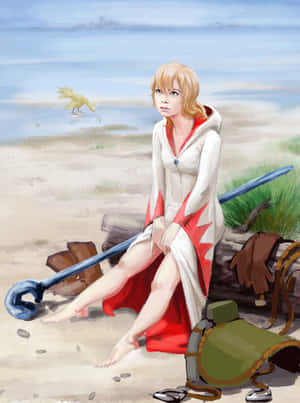 White Mage Beachside Rest Wallpaper