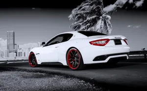White Maserati With Red Accent 4k Wallpaper