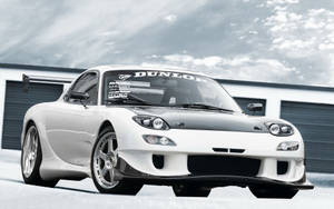 White Mazda Rx-7 Dunlop Wallpaper