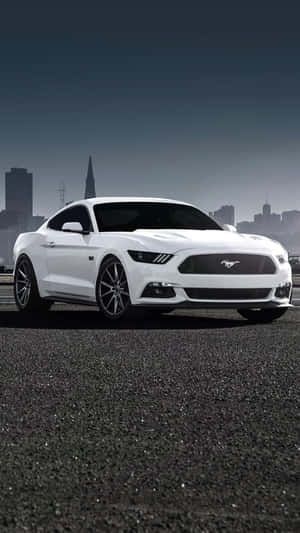 White Mustang Car Iphone Wallpaper