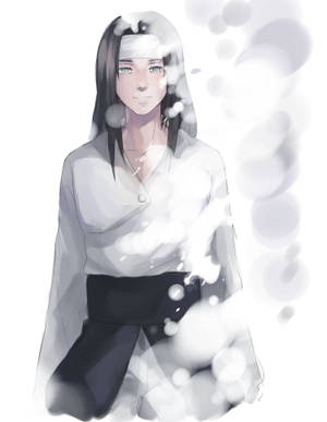 White Neji Hyuga Art Phone Wallpaper