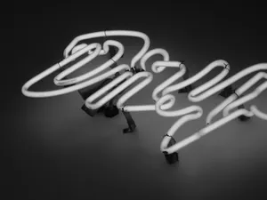 White Neon Aesthetic Dry Sign Wallpaper