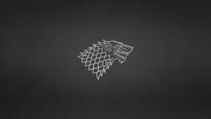 White Outline House Stark Dark Wallpaper