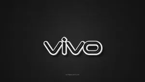 White Outline Vivo Logo Dark Wallpaper