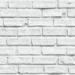 White Plain Brick Wall Wallpaper