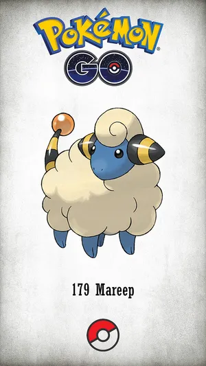 White Pokemon Go Mareep Poster Wallpaper