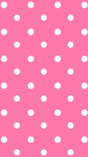 White Polka Dots On Pink Wallpaper