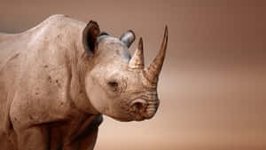 White Rhinoceros Portrait Sunset Wallpaper