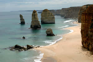 White Sand And Twelve Apostles In Great Ocean Road Australia Wallpaper