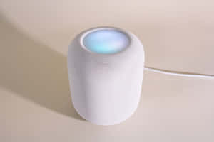 White Smart Speakeron Table Wallpaper