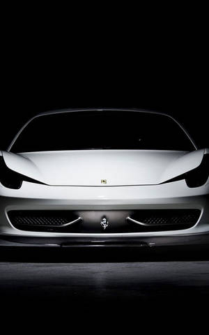 White Smooth Looking Ferrari Iphone Wallpaper
