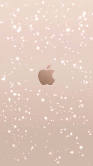 White Sparkle Design Rose Gold Apple Wallpaper