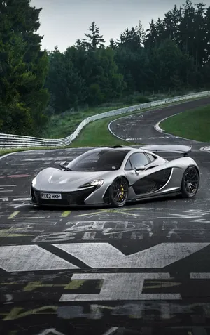 White Sportscar Drifting Course Mclaren Iphone Wallpaper