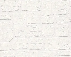 White Wall With Multifaceted Bricks Wallpaper