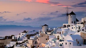 Whitewashed City Houses In Greece Wallpaper
