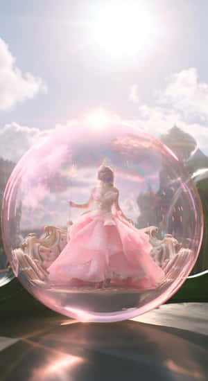Wicked Glinda In Pink Bubble Wallpaper