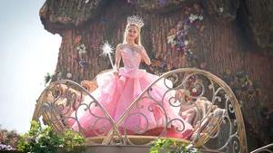Wicked Glinda In Pink Gown Wallpaper