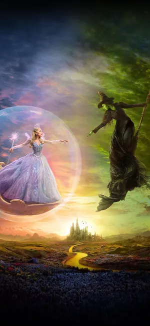 Wicked Witch And Glinda Wallpaper