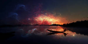 Widescreen Cosmic Stellar Art Wallpaper