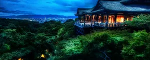 Widescreen Temple Green Forest Wallpaper