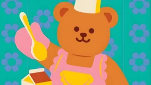 Wiggle Wiggle Bear Chef Wallpaper