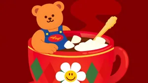 Wiggle Wiggle Cozy Hot Chocolate Wallpaper