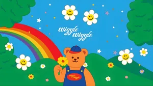 Wiggle Wiggle Cute Bear Wallpaper