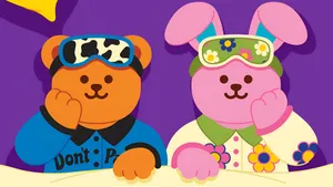 Wiggle Wiggle Cute Characters Wallpaper