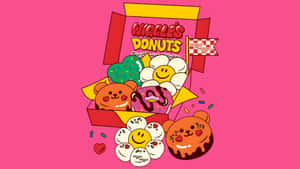 Wiggle Wiggle Donuts Art Wallpaper
