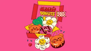 Wiggle Wiggle Donuts Art Wallpaper