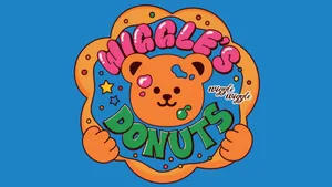 Wiggle Wiggle Donuts Logo Wallpaper