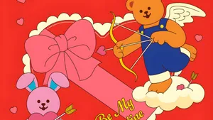 Wiggle Wiggle Valentine Theme Wallpaper