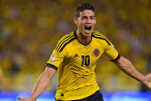 Wild Soccer Player James Rodriguez Wallpaper