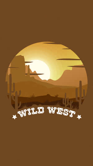 Wild West Sunset Graphic Wallpaper