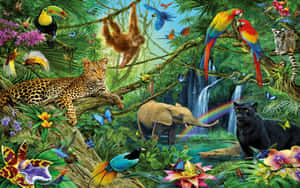 Wild World Of Psychedelic Animals Wallpaper