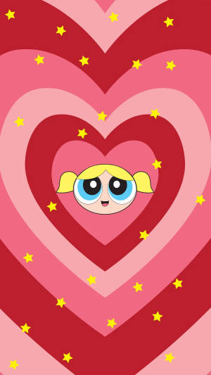 Wildflower Heart Powerpuff Bubbles Wallpaper