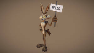 Wile E Coyote Hello Banner Wallpaper