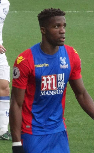 Wilfried Zaha On Football Field Wallpaper