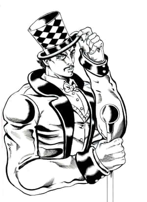 Will A Zeppeli Top Hatand Monocle Wallpaper