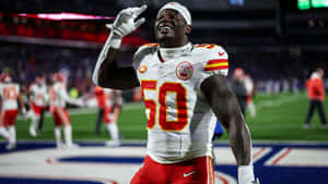 Willie Gay Celebrating Victory Kansas City Chiefs Wallpaper