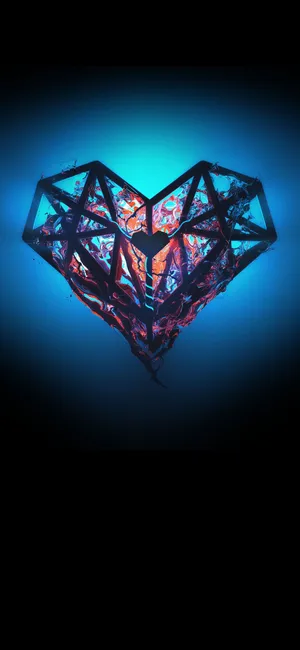 Windowed Heart Designer Iphone Flame Wallpaper