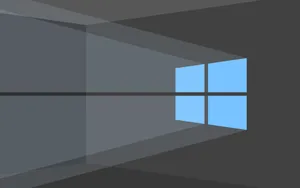 Windows 10 - A Window With A Blue Light Coming Through Wallpaper