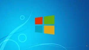 Windows 10 Logo On A Blue Background Wallpaper