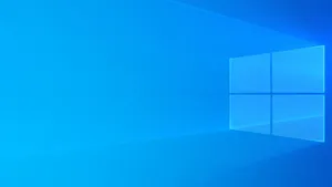 Windows 10 Logo On A Blue Background Wallpaper