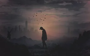 Windows 11 4k Alone In Ruins Wallpaper